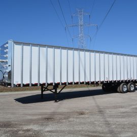 Driver side of white trailer